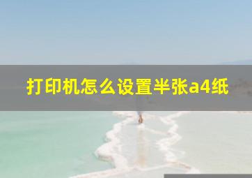 打印机怎么设置半张a4纸