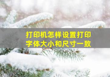 打印机怎样设置打印字体大小和尺寸一致