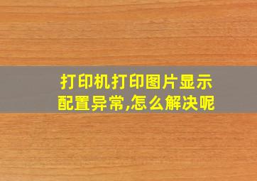 打印机打印图片显示配置异常,怎么解决呢