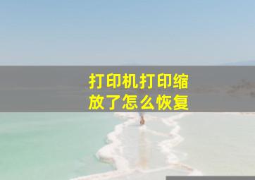 打印机打印缩放了怎么恢复