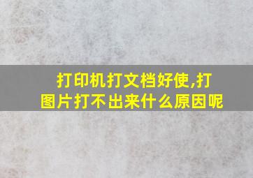 打印机打文档好使,打图片打不出来什么原因呢