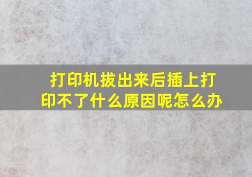 打印机拔出来后插上打印不了什么原因呢怎么办