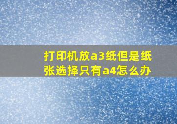 打印机放a3纸但是纸张选择只有a4怎么办