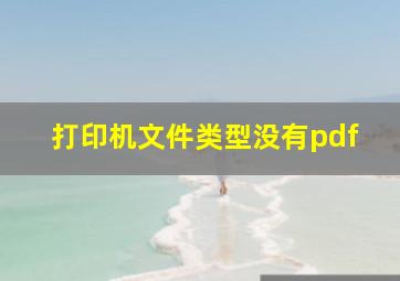 打印机文件类型没有pdf