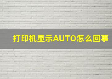 打印机显示AUTO怎么回事