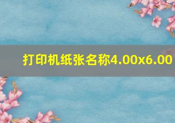 打印机纸张名称4.00x6.00