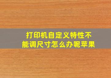 打印机自定义特性不能调尺寸怎么办呢苹果