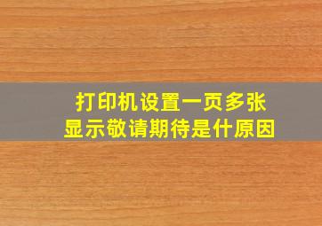 打印机设置一页多张显示敬请期待是什原因