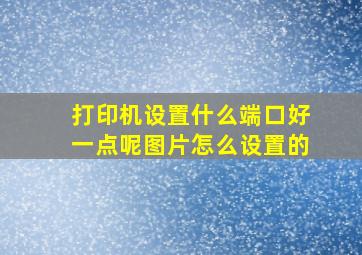 打印机设置什么端口好一点呢图片怎么设置的