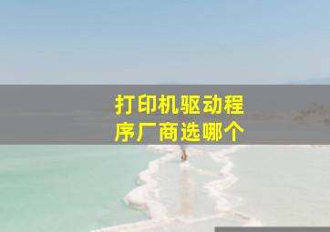 打印机驱动程序厂商选哪个