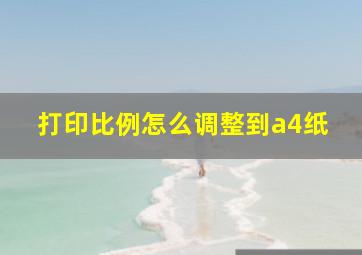 打印比例怎么调整到a4纸