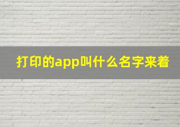 打印的app叫什么名字来着