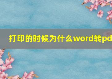 打印的时候为什么word转pdf