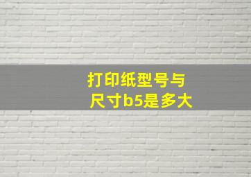 打印纸型号与尺寸b5是多大