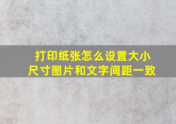 打印纸张怎么设置大小尺寸图片和文字间距一致