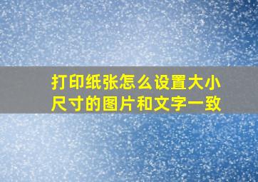 打印纸张怎么设置大小尺寸的图片和文字一致