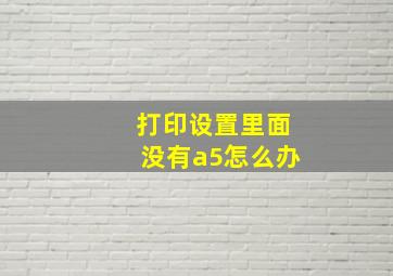 打印设置里面没有a5怎么办