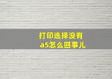 打印选择没有a5怎么回事儿