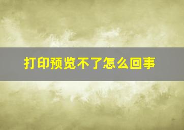 打印预览不了怎么回事