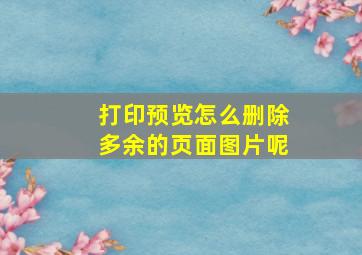 打印预览怎么删除多余的页面图片呢