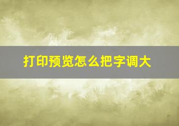 打印预览怎么把字调大