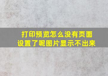 打印预览怎么没有页面设置了呢图片显示不出来