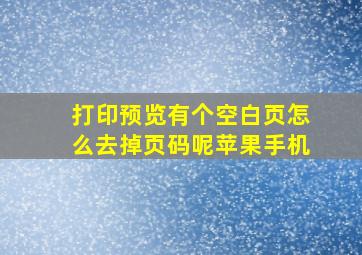 打印预览有个空白页怎么去掉页码呢苹果手机