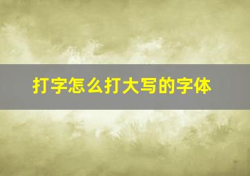 打字怎么打大写的字体