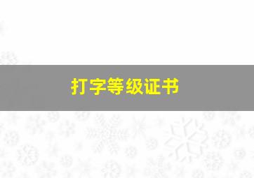 打字等级证书