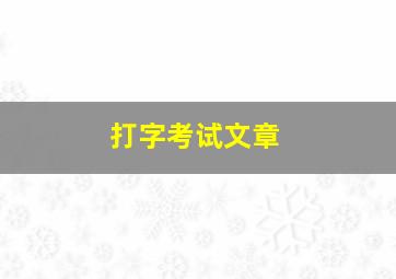 打字考试文章