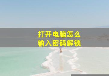 打开电脑怎么输入密码解锁