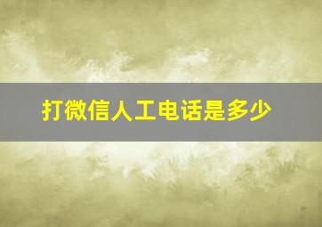 打微信人工电话是多少