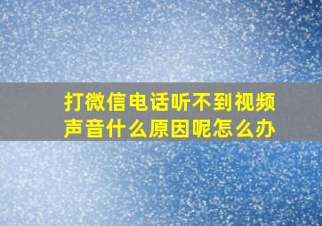 打微信电话听不到视频声音什么原因呢怎么办