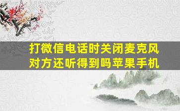 打微信电话时关闭麦克风对方还听得到吗苹果手机