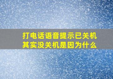 打电话语音提示已关机其实没关机是因为什么