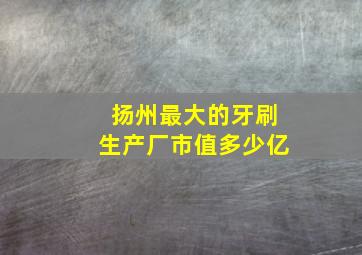 扬州最大的牙刷生产厂市值多少亿