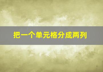 把一个单元格分成两列