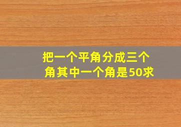 把一个平角分成三个角其中一个角是50求