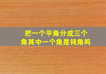 把一个平角分成三个角其中一个角是钝角吗