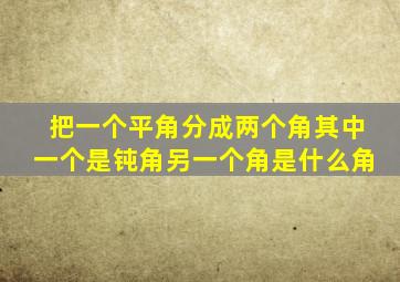 把一个平角分成两个角其中一个是钝角另一个角是什么角