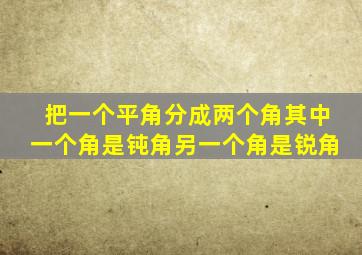 把一个平角分成两个角其中一个角是钝角另一个角是锐角