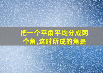 把一个平角平均分成两个角,这时所成的角是