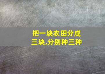 把一块农田分成三块,分别种三种