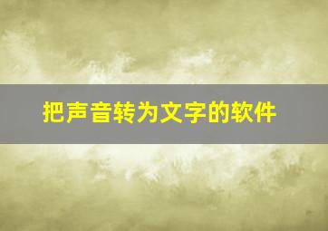 把声音转为文字的软件