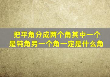 把平角分成两个角其中一个是钝角另一个角一定是什么角