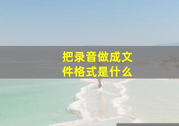 把录音做成文件格式是什么