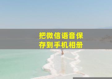 把微信语音保存到手机相册