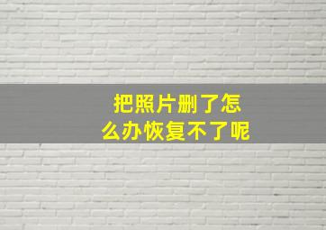 把照片删了怎么办恢复不了呢