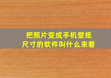 把照片变成手机壁纸尺寸的软件叫什么来着