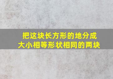 把这块长方形的地分成大小相等形状相同的两块